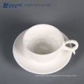 Hot sale white bone china xícara de café e saucers Custom Impresso bonito cerâmica chá xícaras e Saucers